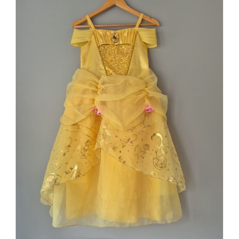 Disney Beauty and the Beast Deluxe Satin Mesh Belle Costume Girls 9/10